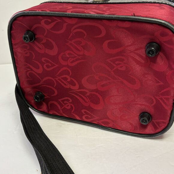 Red Heart Makeup Bag Women’s Toiletries Travel Case - Picture 8 of 11